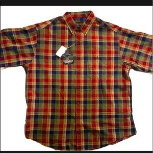 John Rich And Bros. Woolrich X- Large Plaid Button Up Shirt Short Sleeve* New